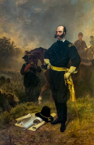 Generaal Ambrose Burnside bij Antietam door Emanuel Gottlieb Leutze